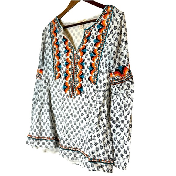 Sundance Adelle Top Embroidered Boho Peasant Western‎ Southwestern Hippie Sz S - Picture 1 of 6